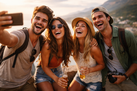 A experiência de viajar com amigos próximos