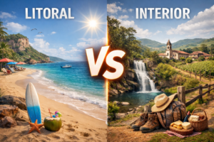 Diferenças entre viajar para litoral e interior